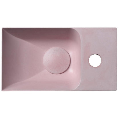 PICCOLINO Beton-Waschbecken 30,8x10x17cm, Armaturloch rechts, Rosa