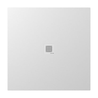 TRENECA Gussmarmor-Duschwanne 100x100x3cm,, weiß matt