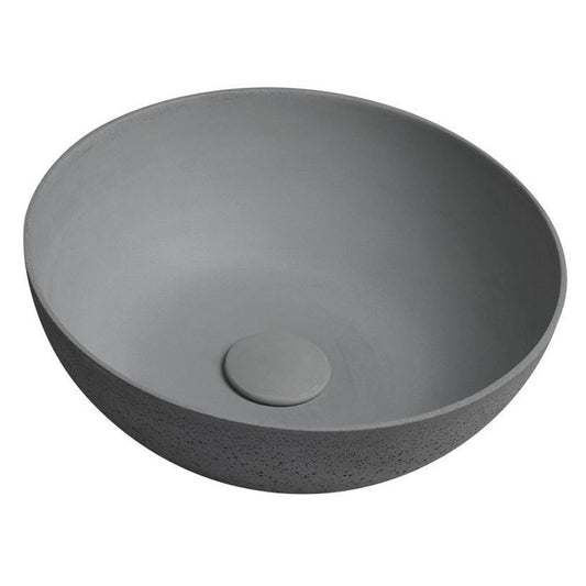 FORMIGO Betonwaschbecken zum Aufsetzen, Durchmesser 39cm, Grau matt
