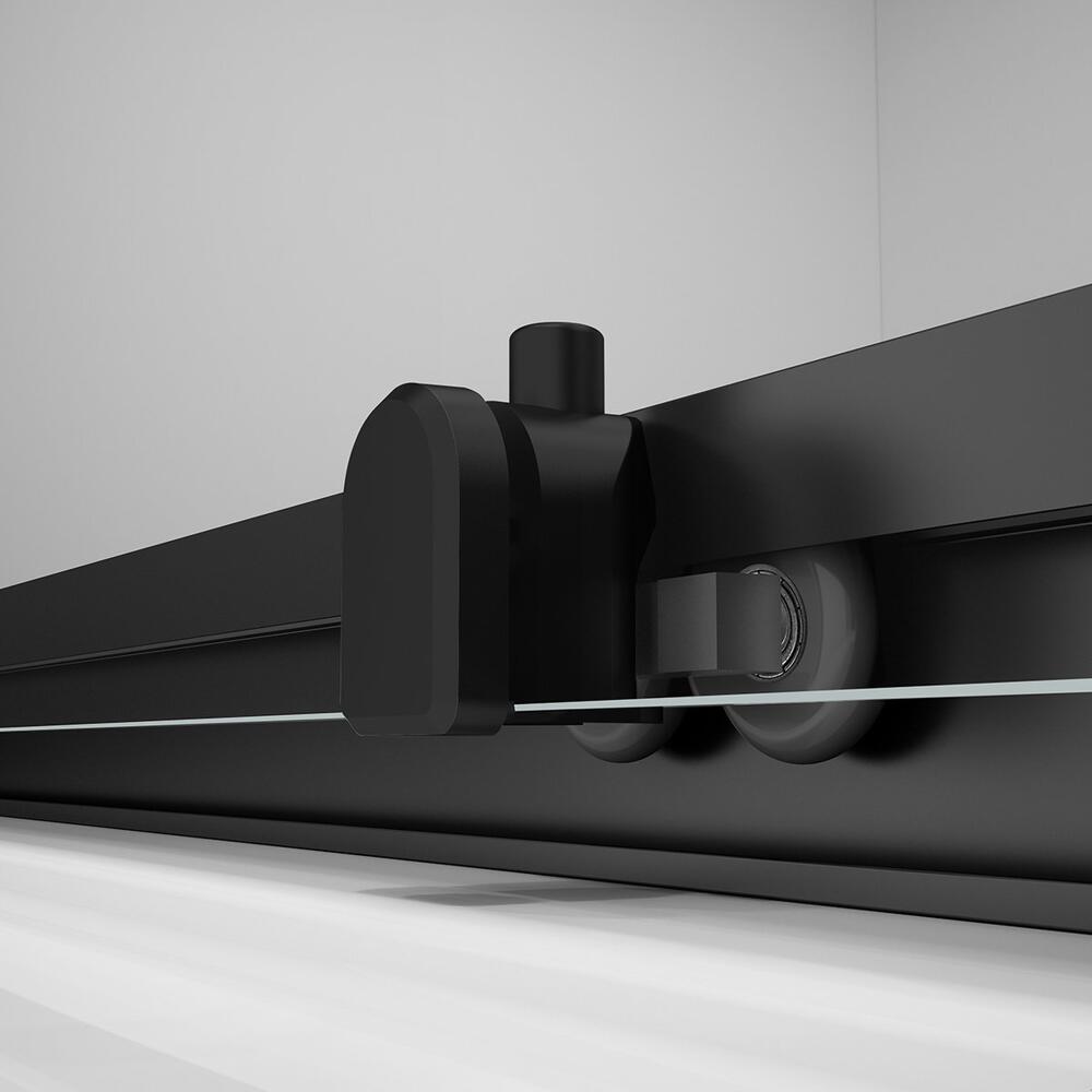 EASY BLACK Nischentür 1300mm, Klarglas, schwarz matt