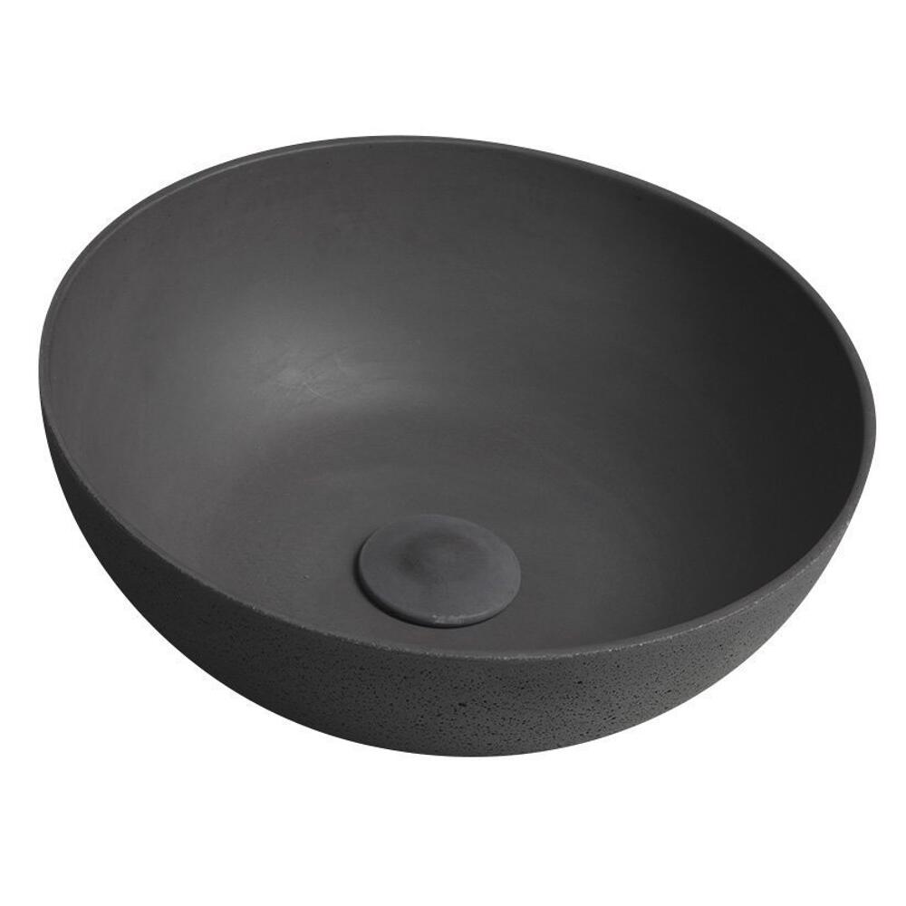 FORMIGO Betonwaschbecken zum Aufsetzen, Durchmesser 39cm, Anthrazit matt