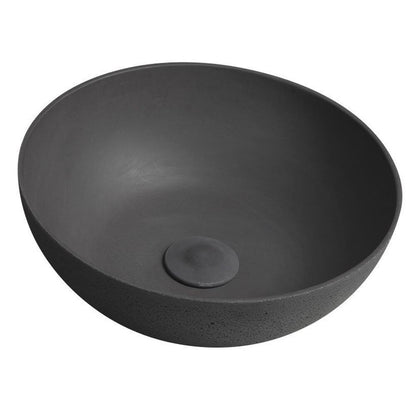 FORMIGO Betonwaschbecken zum Aufsetzen, Durchmesser 39cm, Anthrazit matt