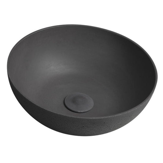 FORMIGO Betonwaschbecken zum Aufsetzen, Durchmesser 39cm, Anthrazit matt