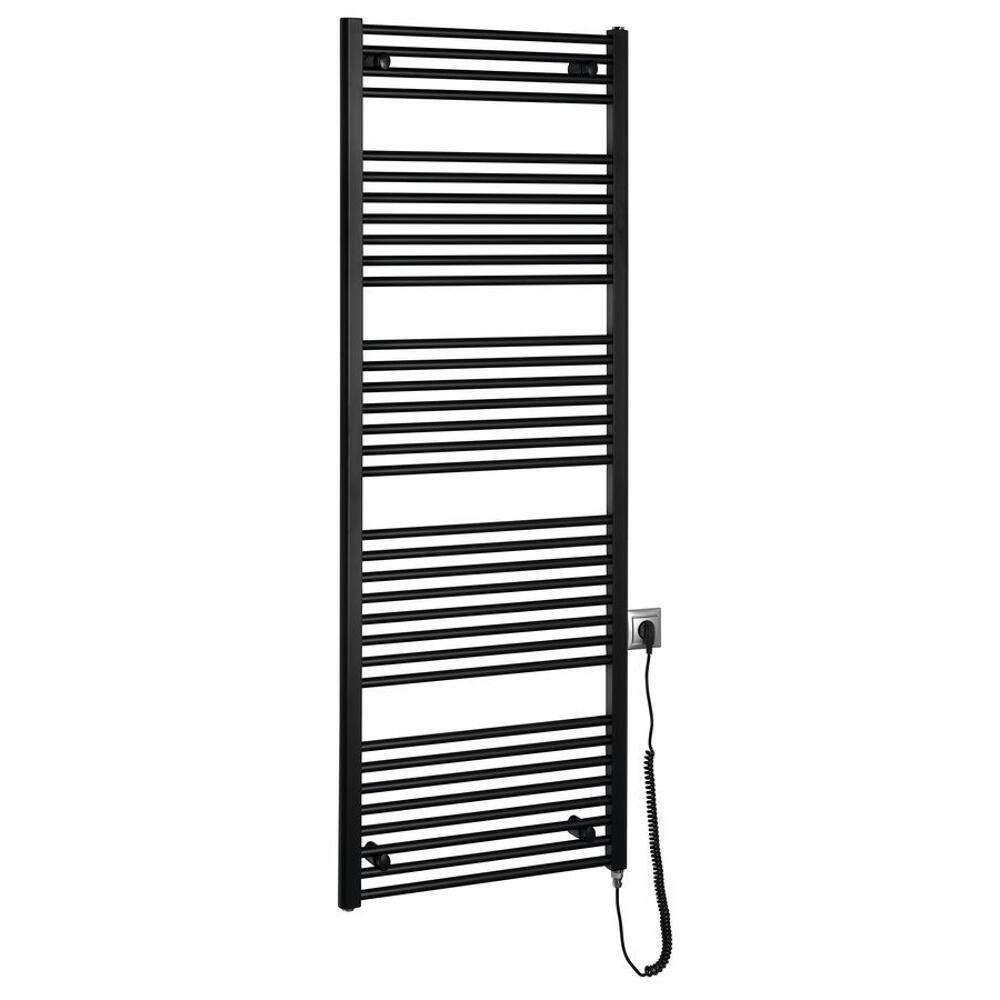 DIRECT-E Elektrischer Badheizkörper, gerade, 600x1680 mm, 800 W, Schwarz