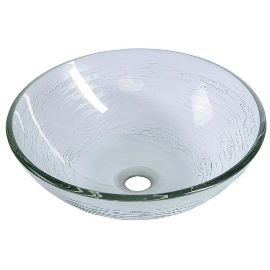 RIPPLE Aufsatzwaschtisch, Glas, Ø 42 cm, klar mit Textur