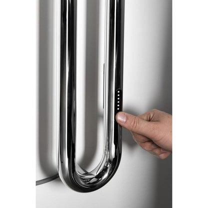 DUOPASSO Handtuchtrockner elektrisch mit Zeitschaltuhr, 122x1700mm, 45 W, Chrom