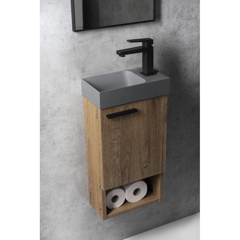 PICCOLINO Beton-Waschbecken 30,8x10x17cm, Armaturloch rechts, Grau