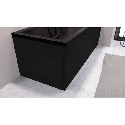 COUVERT Frontschürze 180x52cm, Schwarz matt, Rechts