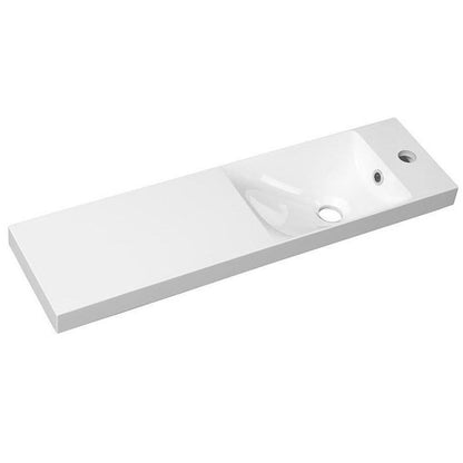 AGOS Gussmarmor-Waschtisch 80x22cx11cm, weiß, links/rechts