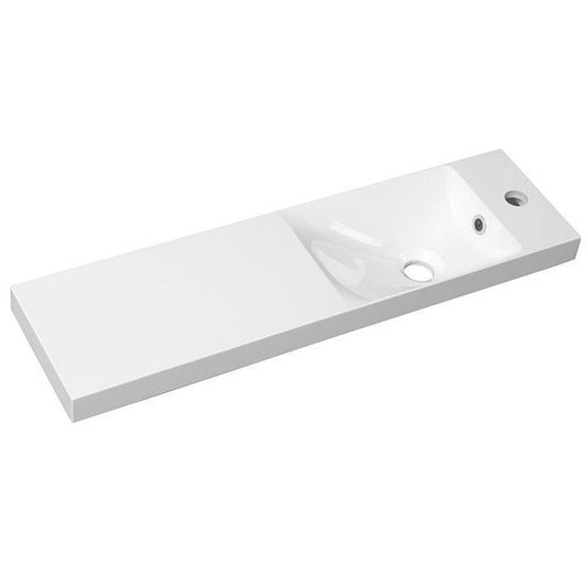 AGOS Gussmarmor-Waschtisch 80x22cx11cm, weiß, links/rechts