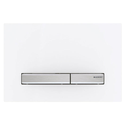 GEBERIT SIGMA50 Dual Betätigungsplatte, Weiss Glanz/chrom