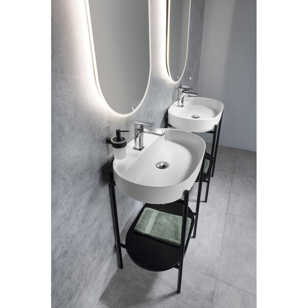 PUNO Konsole mit Waschbecken 600x860x396mm, Schwarz matt