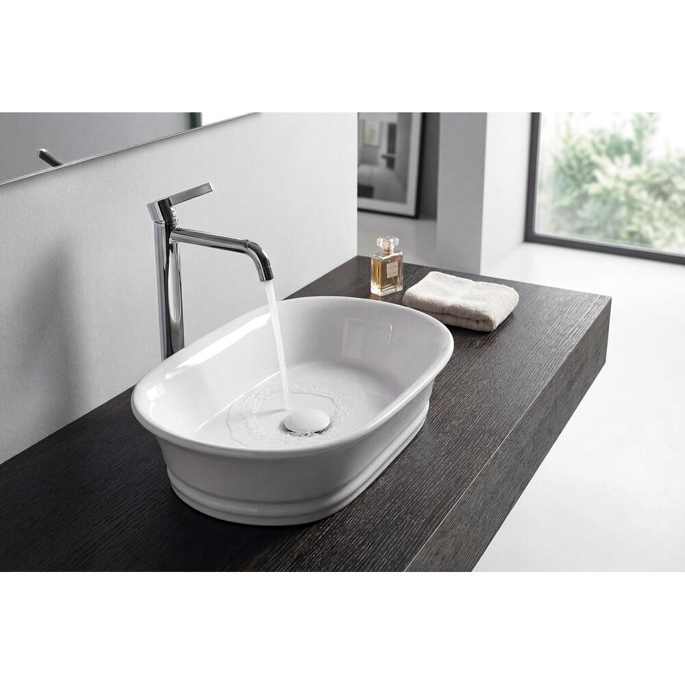 TIVOLI Keramik-Waschtisch zum Aufsetzen 55x38cm, weiss
