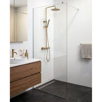 Duschsäule mit Thermostat-Armatur, Gold matt