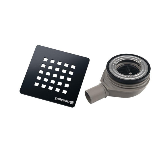 TRENECA Duschwannensiphon, Durch. 90mm, DN40, gun metal Abdeckung