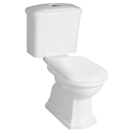 RETRO WC Kombi, Abgang waagerecht,45x81,5x72 cm, weiss-bronze