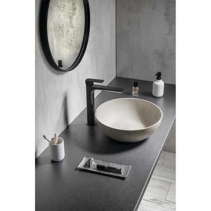FORMIGO Betonwaschbecken zum Aufsetzen, Durchmesser 39cm, Sand matt