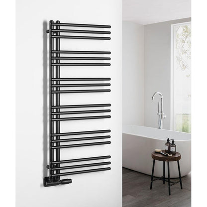 POSEIDON Badheizkörper 450x1140mm, Schwarz matt