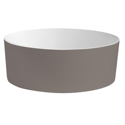 THIN Waschtisch für Arbeitsplatte Ø38 cm, Braun/Weiß matt
