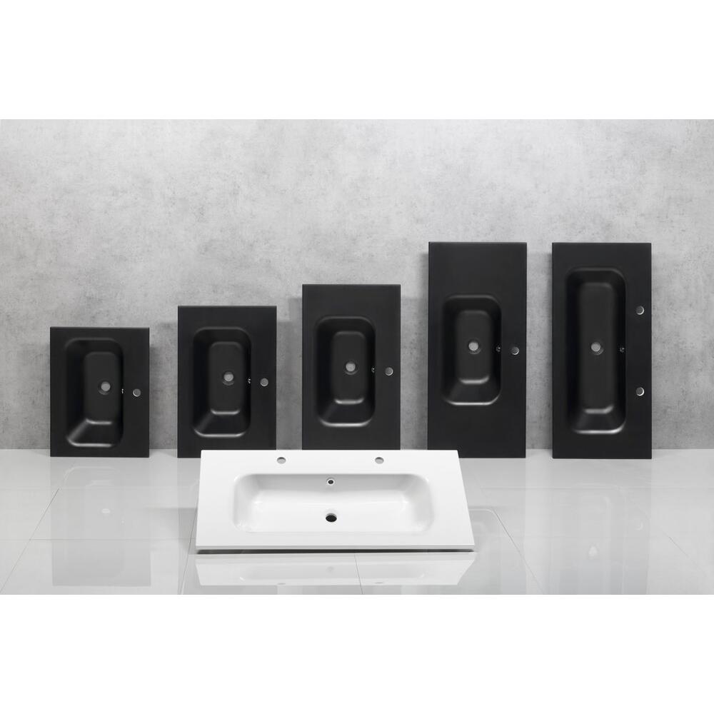 SIDRA Gussmarmor-Waschtisch 101x46cm, schwarz matt