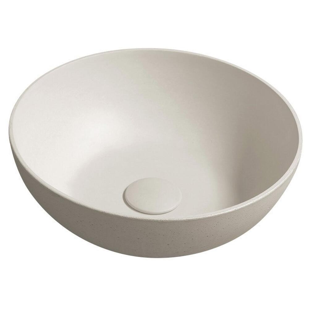 FORMIGO Betonwaschbecken zum Aufsetzen, Durchmesser 39cm, Sand matt