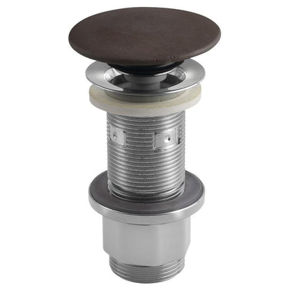 Waschbecken-Ablaufgarnitur 5/4", klick-klack, Beton-Stopfen, 10-80mm, Dunkelbraun matt