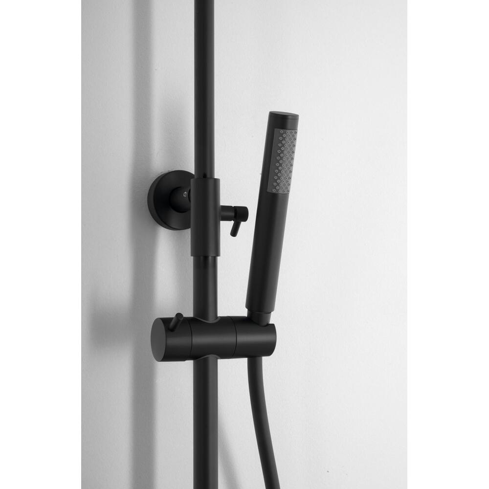 Duschsäule mit Thermostat-Armatur, Schwarz