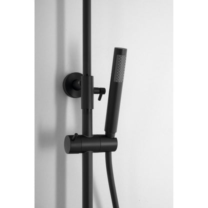 Duschsäule mit Thermostat-Armatur, Schwarz