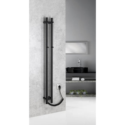 PAPINADO Handtuchtrockner elektrisch, 109x1200mm, 40W, Schwarz matt