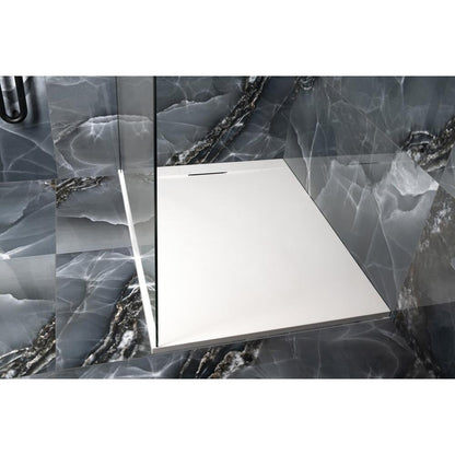 KAZUKO Gussmarmor-Duschwanne, 120x90 cm, weiss