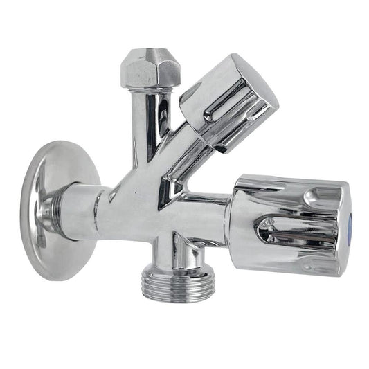 Kombi-ventil 1/2 "x3/4 "x3/8", Chrom
