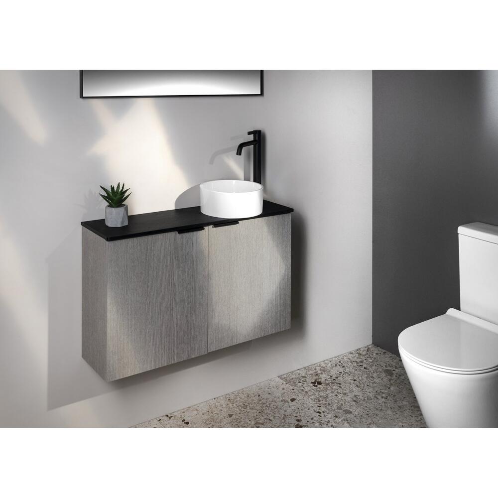 SANNA Gussmarmor-Waschtisch zum Aufsetzen, rund 25cm, weiß