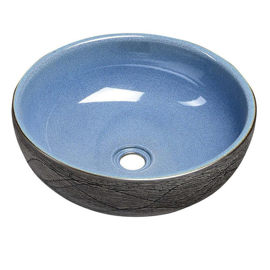 PRIORI Keramik-Waschtisch Ø 41 cm, Blau/Grau
