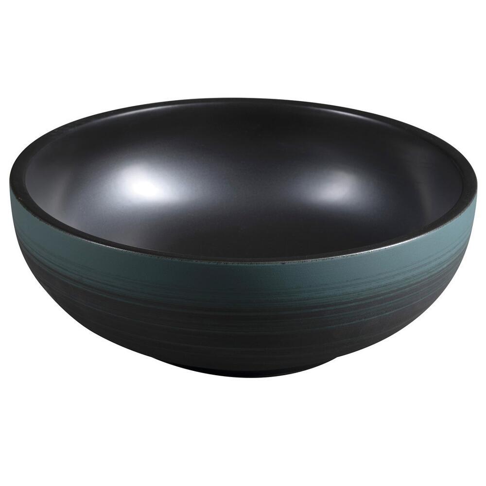 PRIORI Keramik-Waschtisch Ø 41cm, Schwarz/Grün