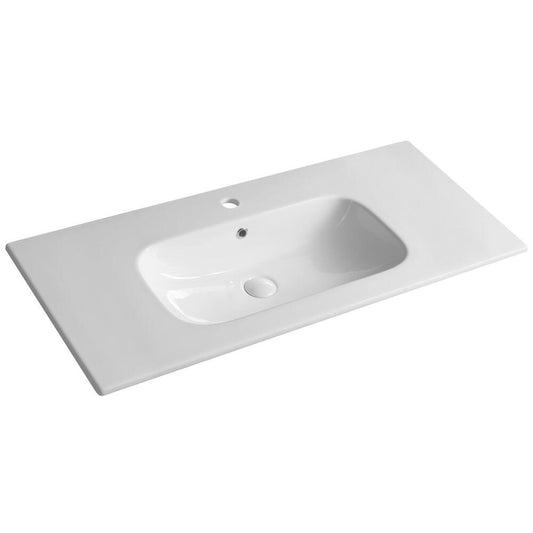 PIEDRA Keramik-Möbelwaschbecken 101x46,5cm, Weiß