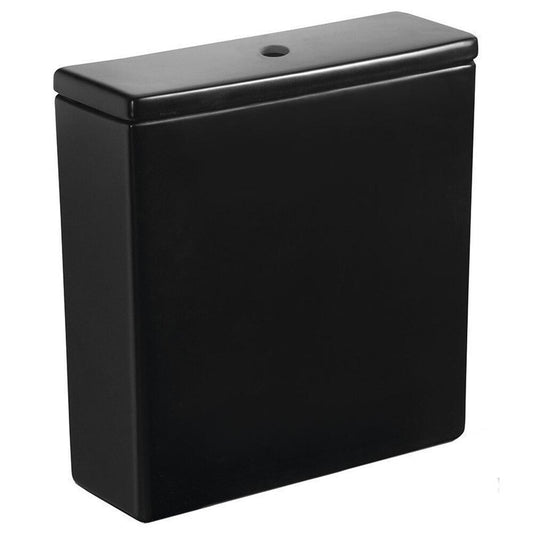 Keramik-Spülkasten mit Deckel, Schwarz matt
