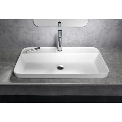 BRAHEA Einbauwaschbecken, Rockstone, 75x39 cm, Weiß matt