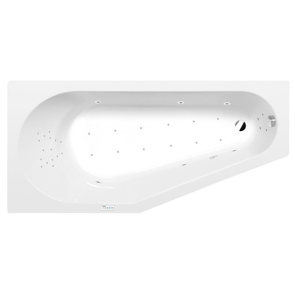 TIGRA L Whirlpool-Badewanne, 170x80x46cm, Highline Hydro-Air, Chrom
