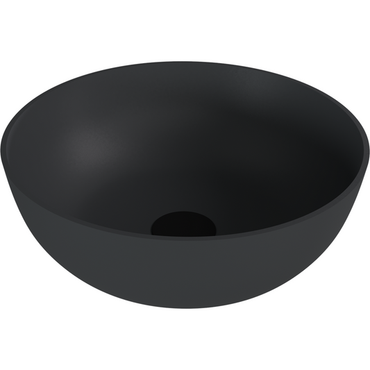 BANERA ROUND Aufsatzwaschtisch, Gussmarmor, Durchmesser 39 cm, Anthrazit matt