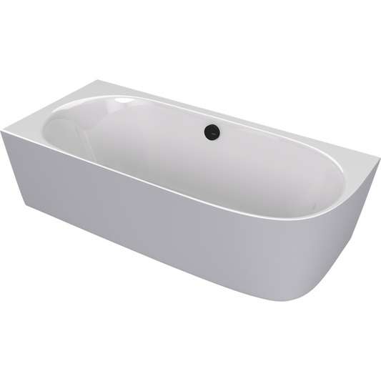 SUSSI L Freistehende Badewanne 160x70x50cm, weiß/grau matt