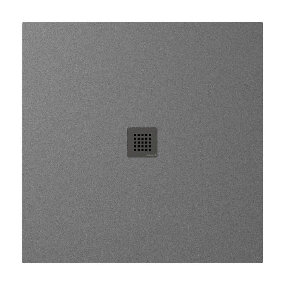 TRENECA Gussmarmor-Duschwanne 100x100x3cm, grau matt