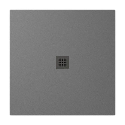 TRENECA Gussmarmor-Duschwanne 100x100x3cm, grau matt