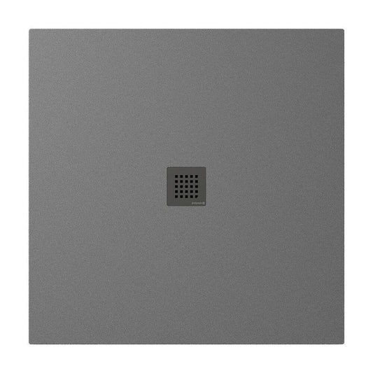 TRENECA Gussmarmor-Duschwanne 100x100x3cm, grau matt
