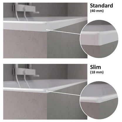 ANDRA L SLIM asymmetrische Badewanne 180x90x45cm, weiss