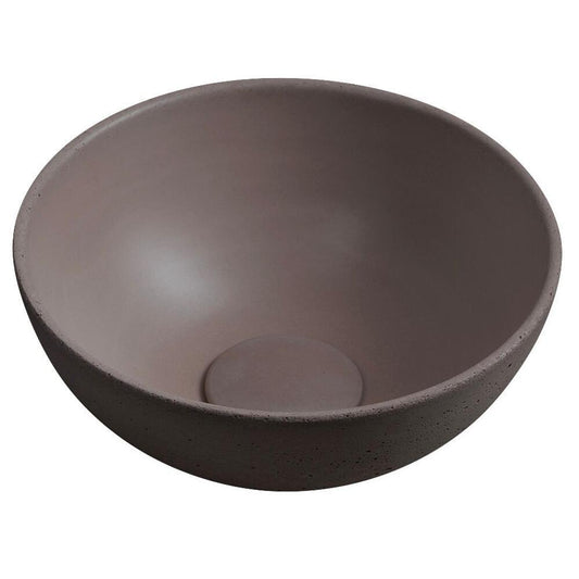 MINOR Betonwaschbecken zum Aufsetzen, Durchmesser 26cm, Dunkelbraun matt
