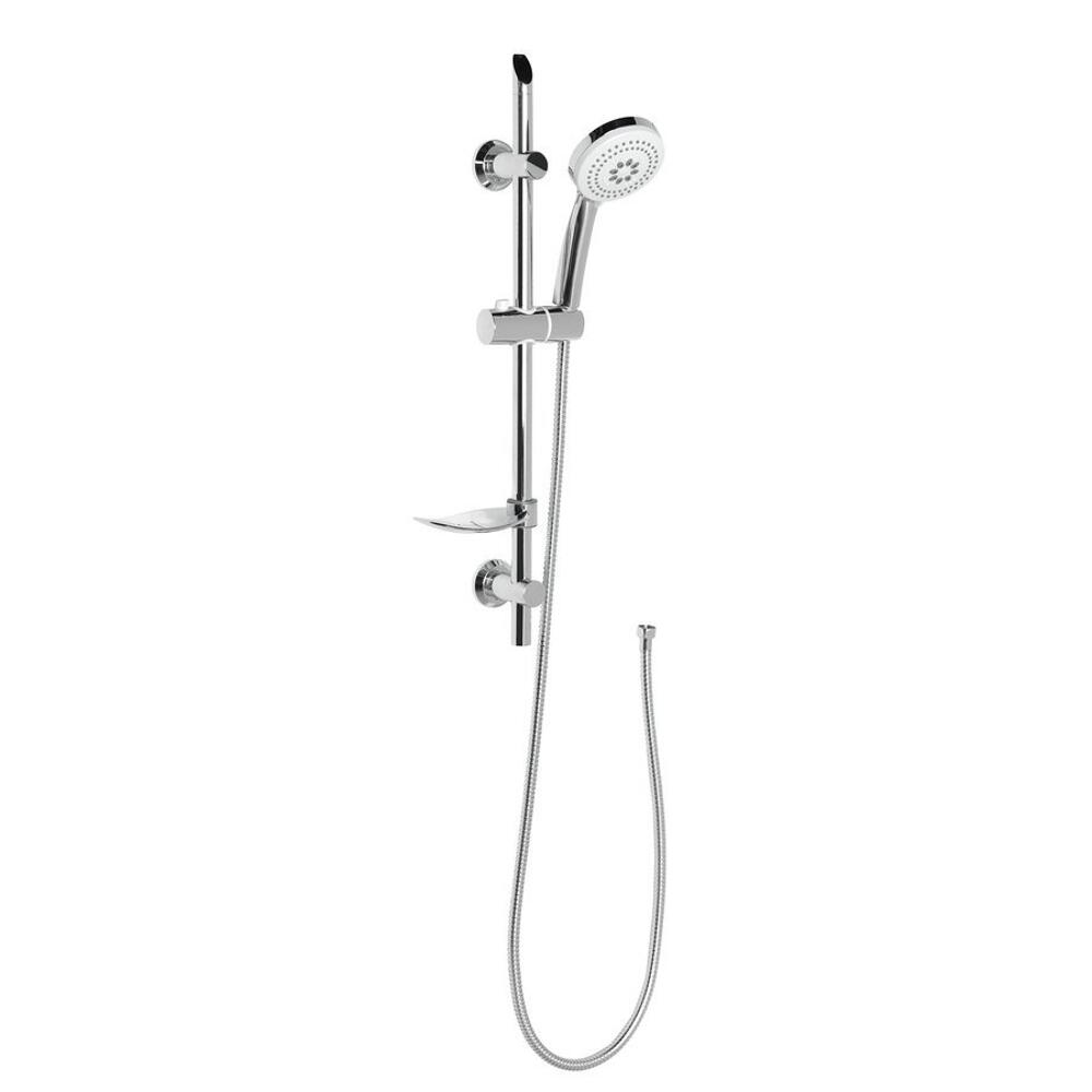 SUNRA Brauseset mit Seifenschale, verschiebbarer Brausehalter, Chrom