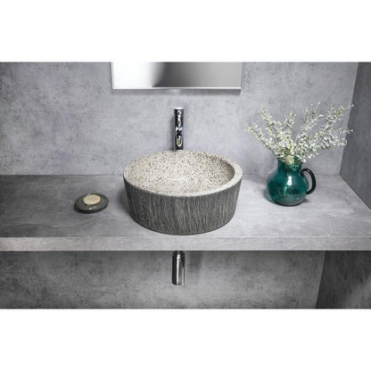 PRIORI Keramik-Waschbecken zum Aufsetzen, Durch. 41cm, Granit