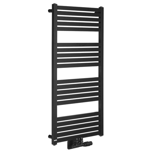 GRUNT Badheizkörper 500x1050 mm, Mittelanschluss, Schwarz mat