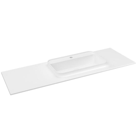BRAHEA Waschtisch 131,6x51,5cm, Rockstone, rechts, weiss matt