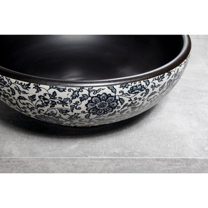 PRIORI Keramik-Waschtisch Ø 41cm, schwarz/blau